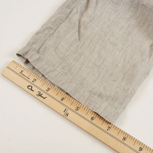 Evam Eva Beige 100% Linen Crop Linen Trousers Womens Sz 2 / M - Picture 7 of 10